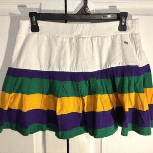 NWOT Womens Mardi Gras Skort Pleated Sz L/XL